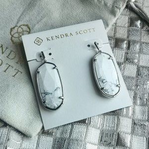 Kendra Scott Faceted Elle Silver earrings Howlite